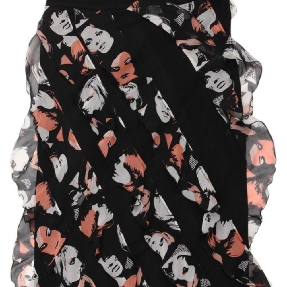 Black Chiffon Multi Layer Skirt Size: 8 (M)